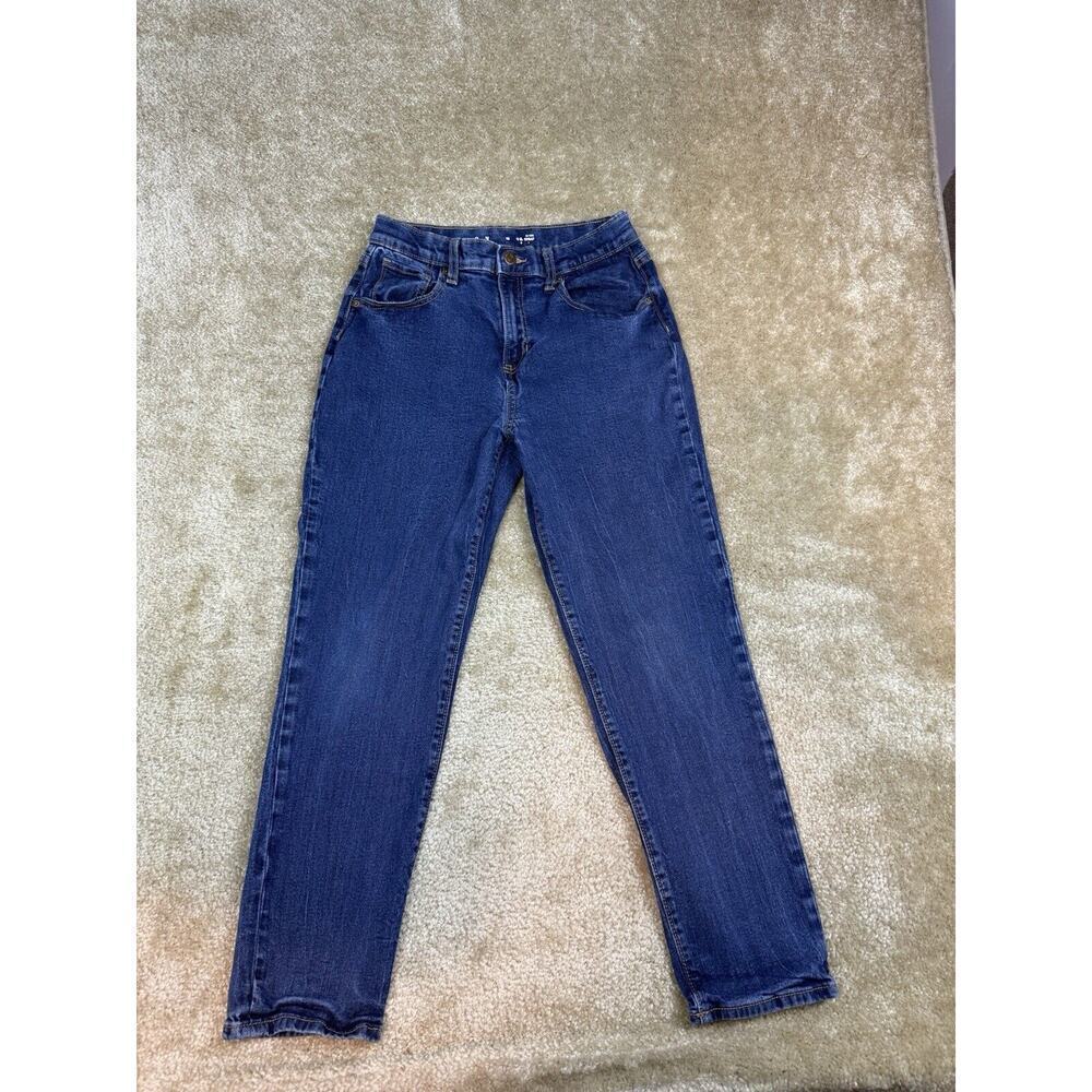 Old Navy OG Straight Leg Jeans Girls Sz 16 Adjustable Waist Medium Wash A293